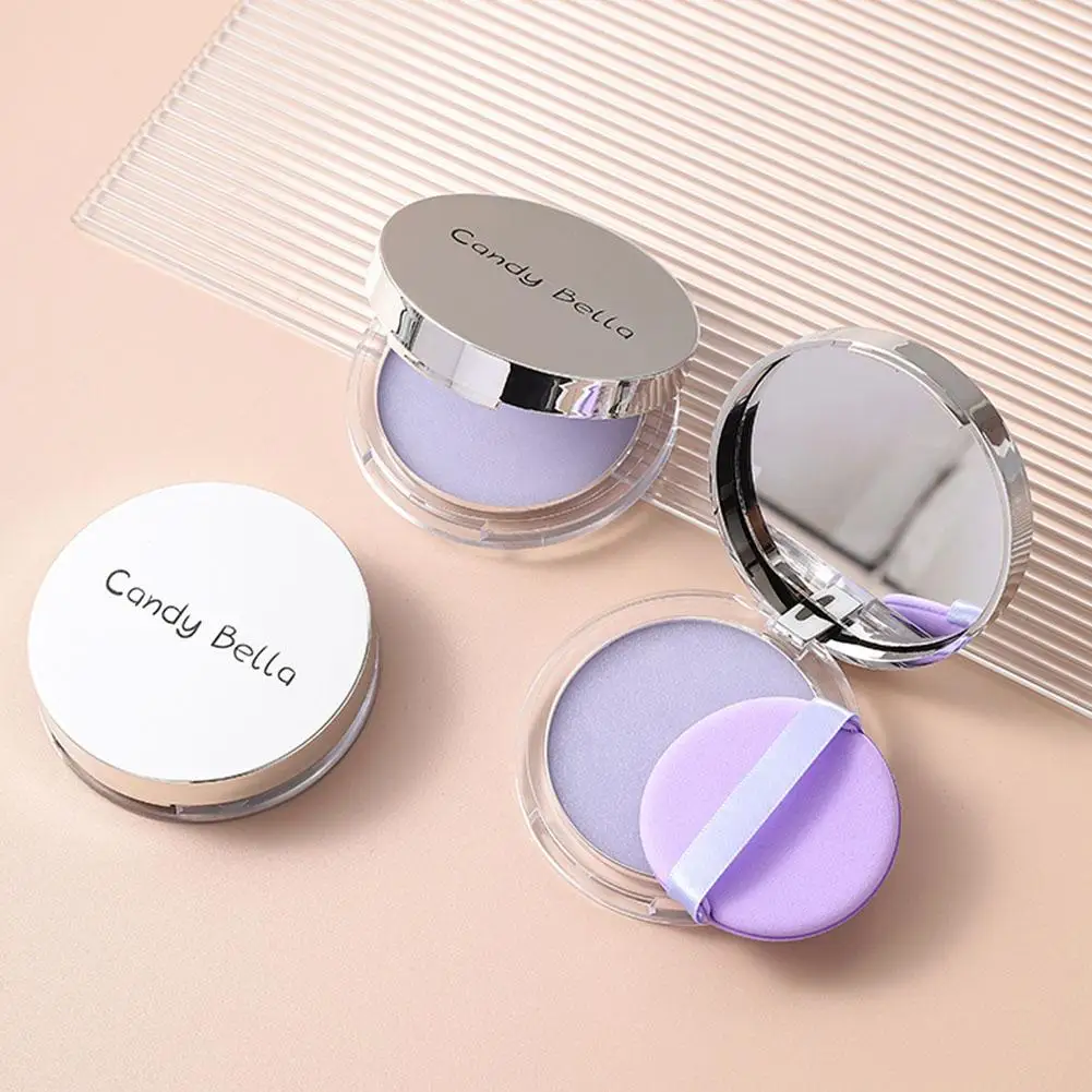 Lavender Pressed Powder Matte Powder Lasting Oil Control Full Coverage Face Compact Setting Powder Makeup Foundation Cosmetics