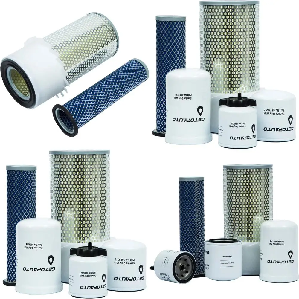

Air Filter Oil Filter Kit Compatible with Skid Steer Loader Models 743 751 T140 T180 T190 S130 S150 S160 S175 S185 S205 753 763