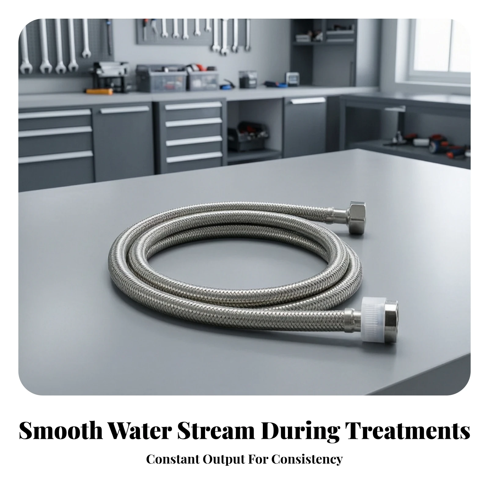 Water Supply Hose Safe Materials Braided Hose with Threaded Fittings Faucet Water Supply Line Potable Faucet Connector With