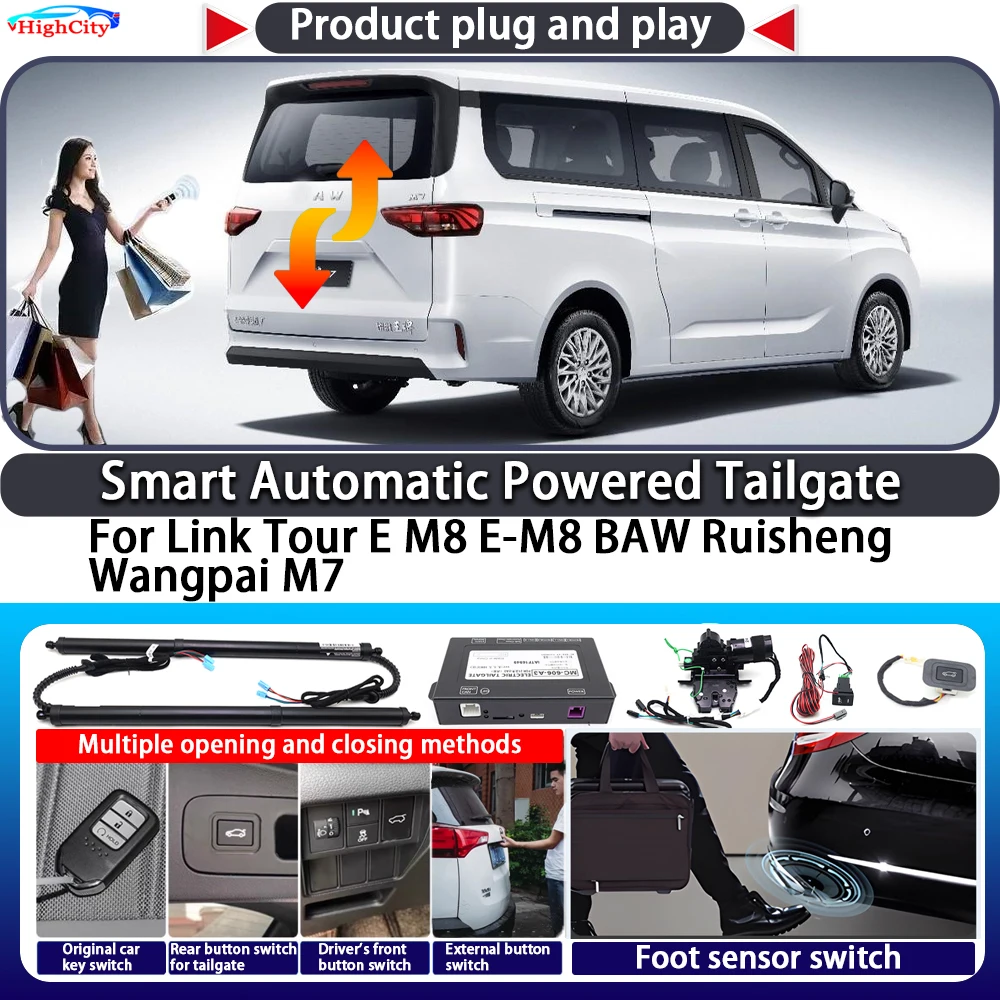 

For Link Tour E M8 E-M8 BAW Ruisheng Wangpai M7 OEM Smart Automatic Powered Tailgate Key Control Trunk Lift Kit Power Tailgate