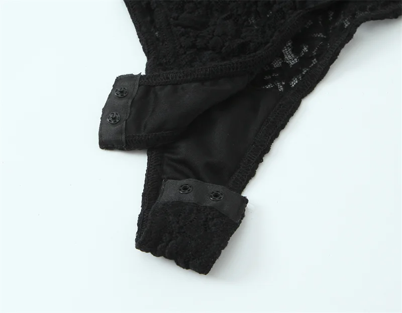 جمبسوت نسائي لخريف 2025 نمط جديد أسود بأكمام طويلة مع زخرفة فيونكة مثير مفتوح الظهر مع تفاصيل من الدانتيل عصري #5