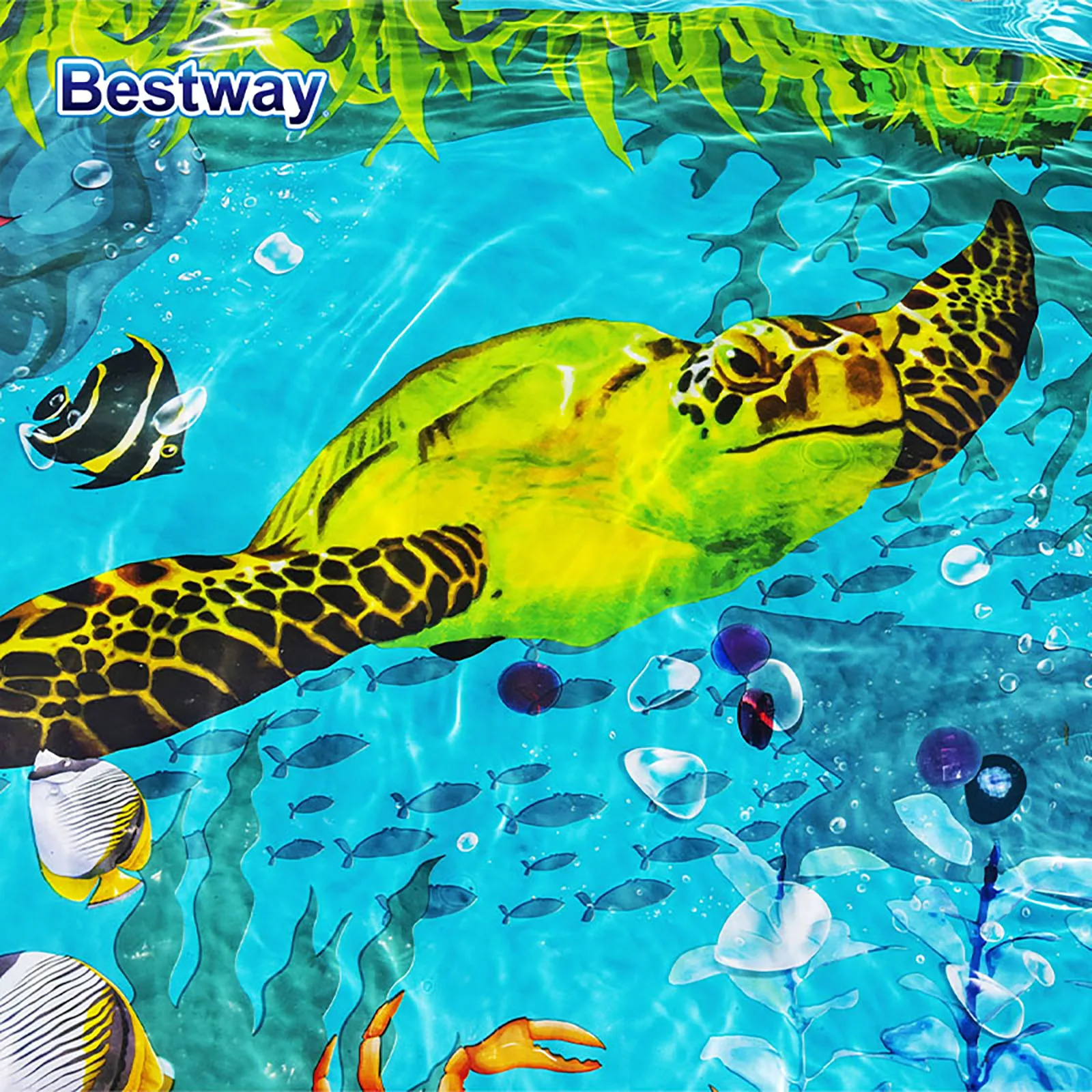 Bestway-Piscine gonflable rectangulaire, 1 pièce, avec 2 paires d'yeux 3D, monde sous-marin 3D, 54177