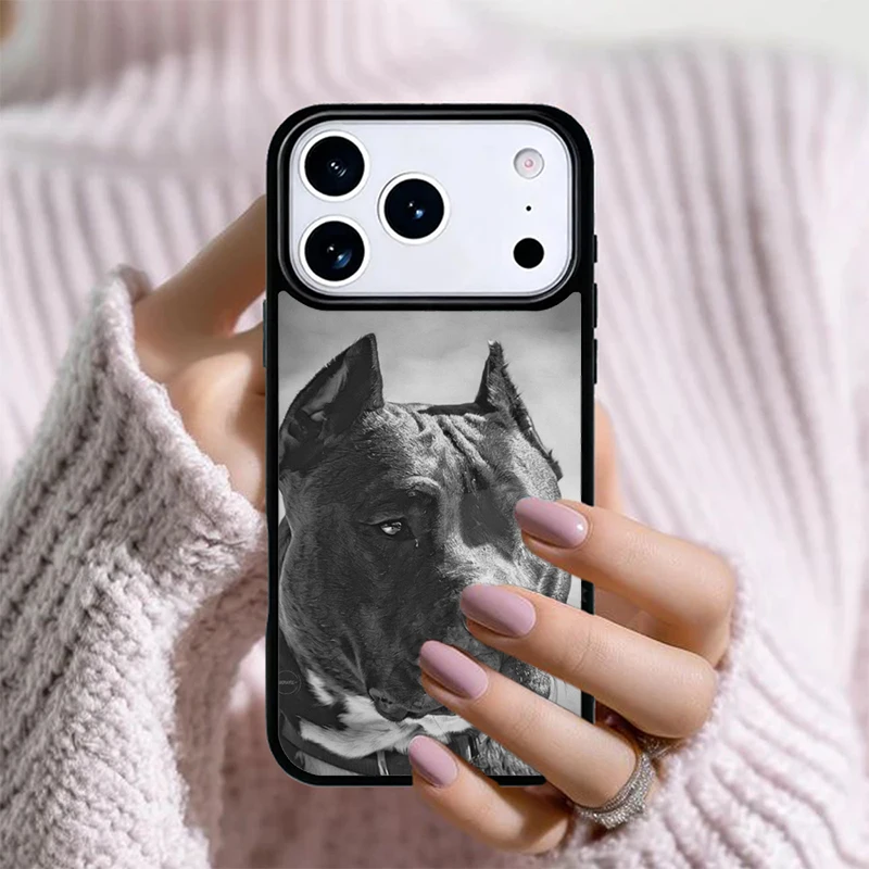 Funda para Teléfono con Estampado de Perro American Pit Bull Terrier para iPhone 17 Air, 16e, 15, 14, 13 Pro Max, 12, 11, X, XR, XS, 8 Plus ﻿ ﻿ ﻿ ﻿
