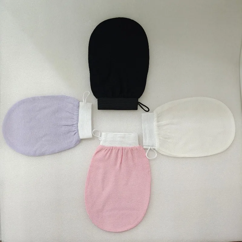 Hotsale silicone body scrubber bath brush 1Piece Double Sided Hammam Scrub Mitt Magic Peeling Glove Exfoliating Tan Removal Mitt