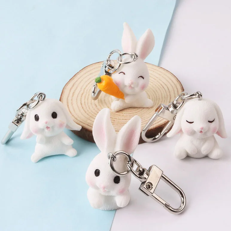 Cartoon rabbit keychain INS girl cute couple car keychain student bag personality creative fashion decoration girl gift