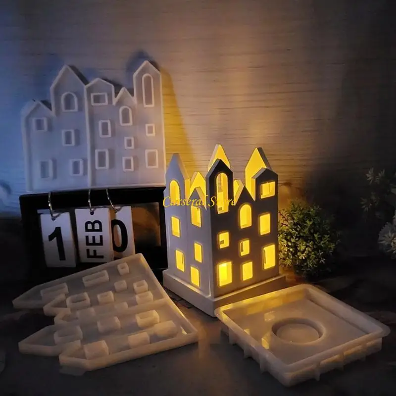 

M4YF Handcraft Silicone Mould for Assembling Charm Candlelight House Night Lamp
