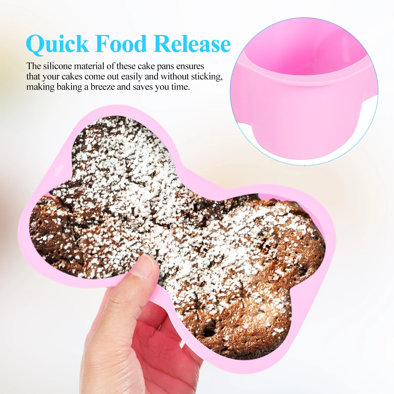 2Pcs Silicone Bone Cake Molds Nonstick Flexible Dog Cake Pans for Birthday Treat Dog Bone Shaped Baking Molds Cupcake Mold