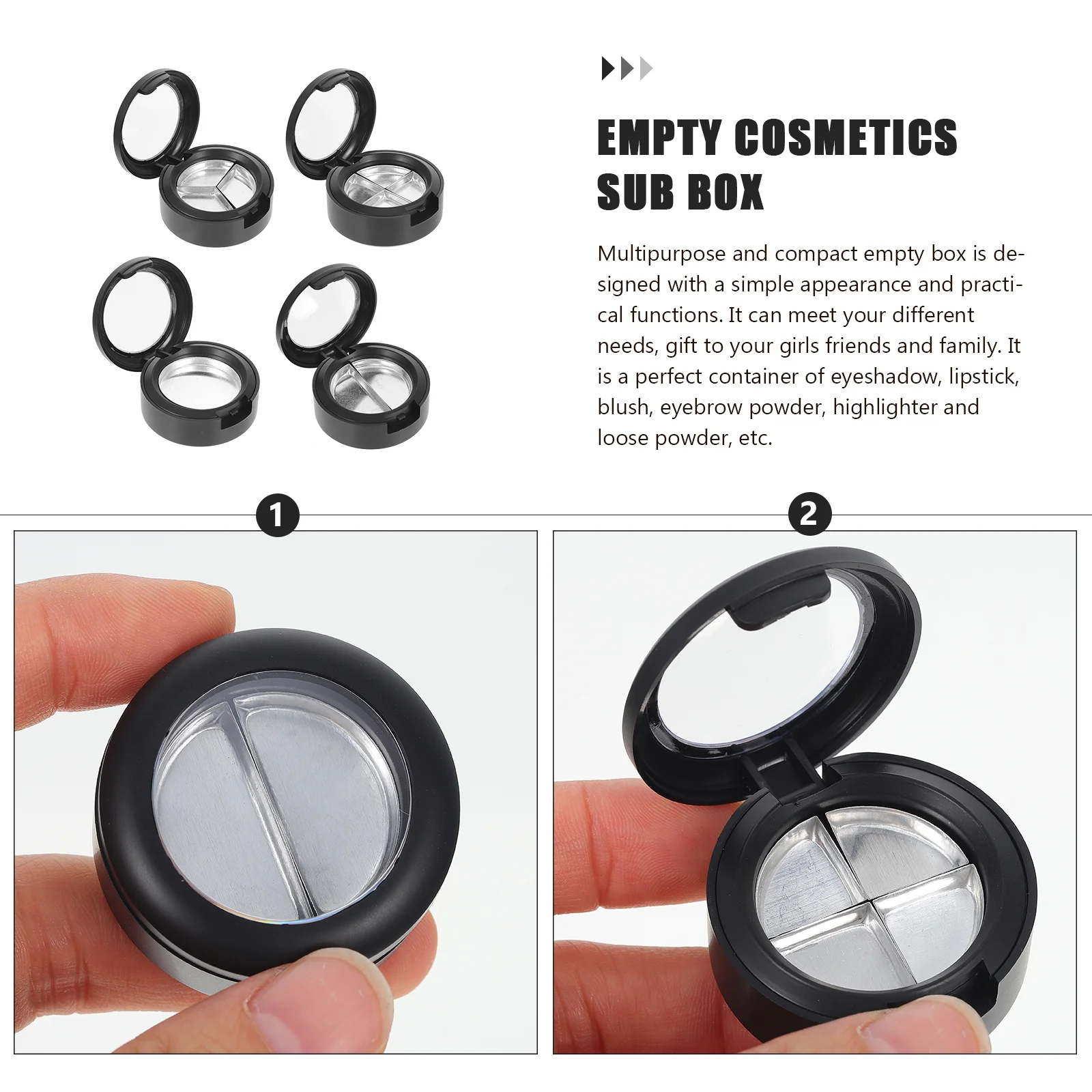 4 Pcs Eye Shadow Box Lip Balm Containers Tray Eyeshadow Case Plastic Cosmetics Travel Lipstick Multi-grid Storage Empty Makeup