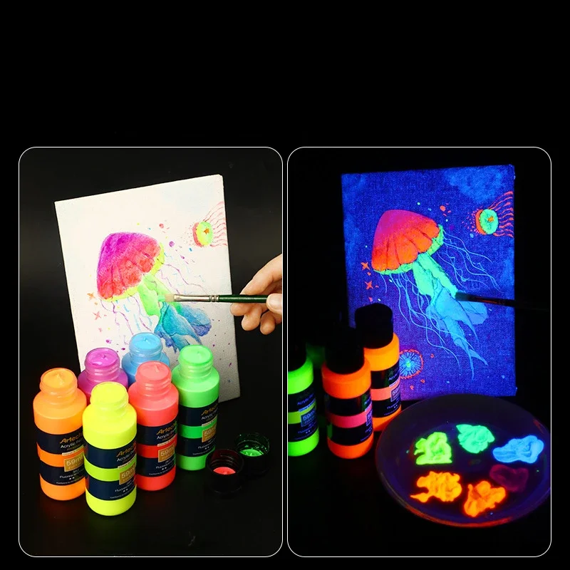 

Luminous Pigment 60ml 6-color Acrylic Pigment Hand-painted Ceramic Painting Glass Pigment Painting Available Art Supplies