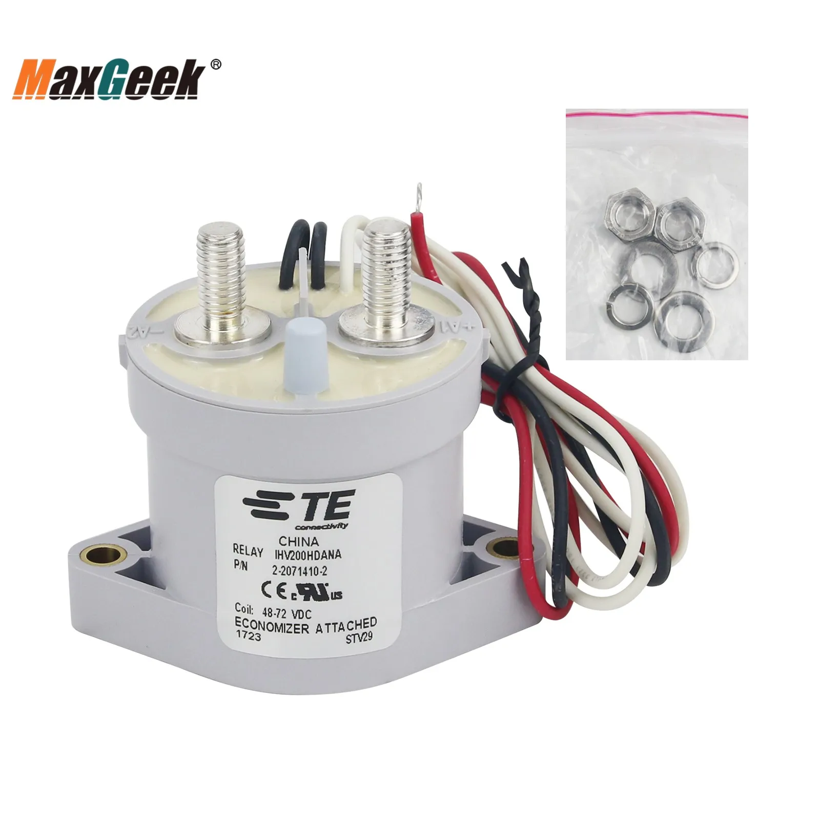 Maxgeek 2-2071410-2 IHV200HDANA DC Relay Contactor (يستبدل EV200ADANA) 48-72VDC الجودة الأصلية لـ TE