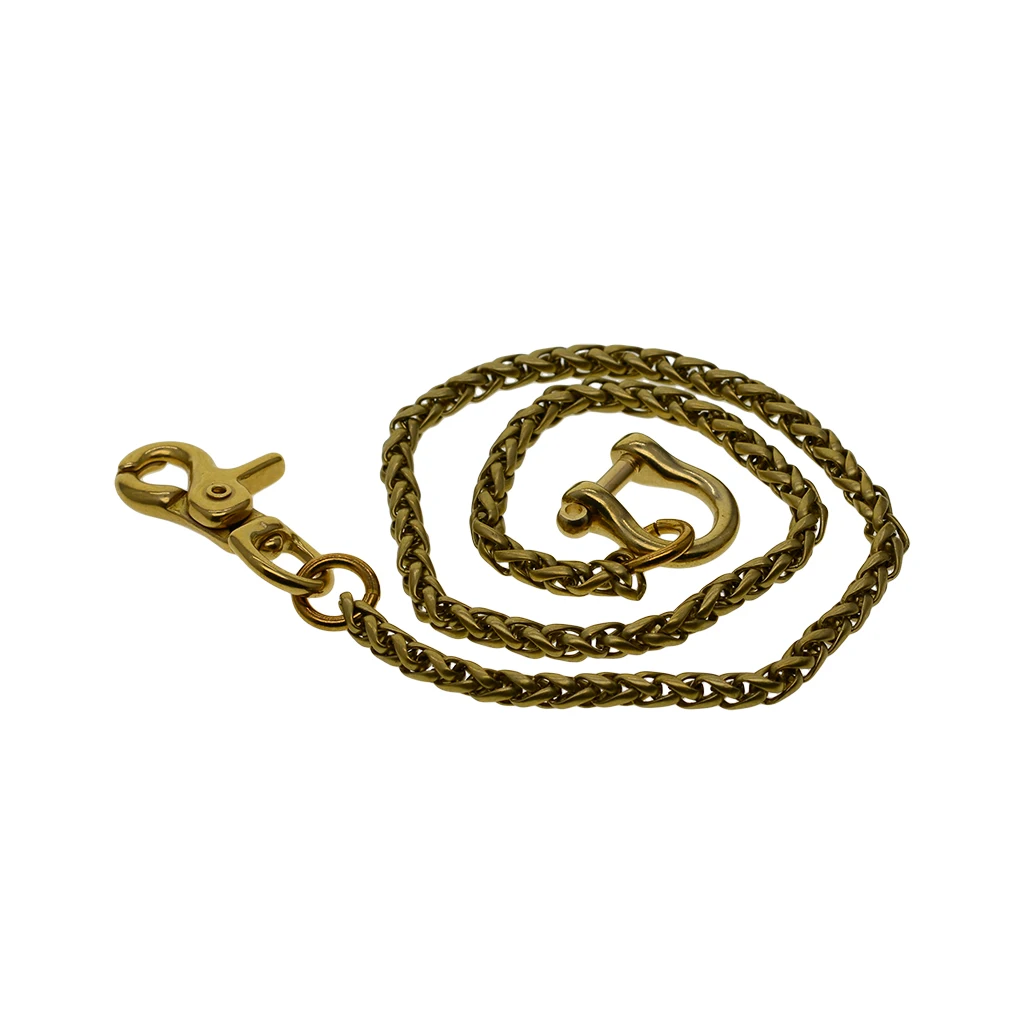 Retro Brass wallet jean trousers trucker snake chain D shackle connector spring clasp keychain keyring street dance decor