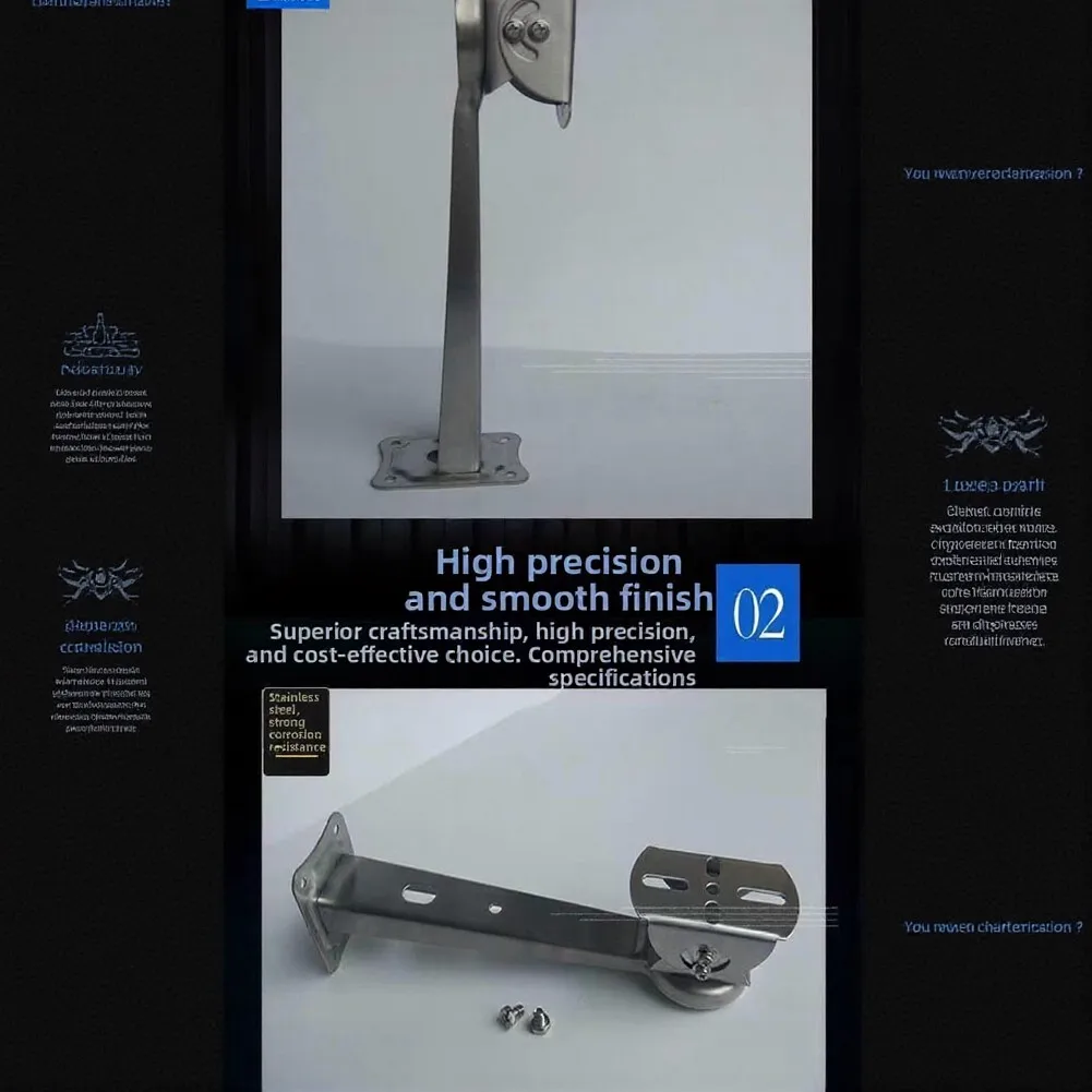 Stainless Steel Indoor Outdoor Camera Mount Wall Mounted for CCTV IP Cameras 360 Swivel 60 Tilt Neat Cable Routing