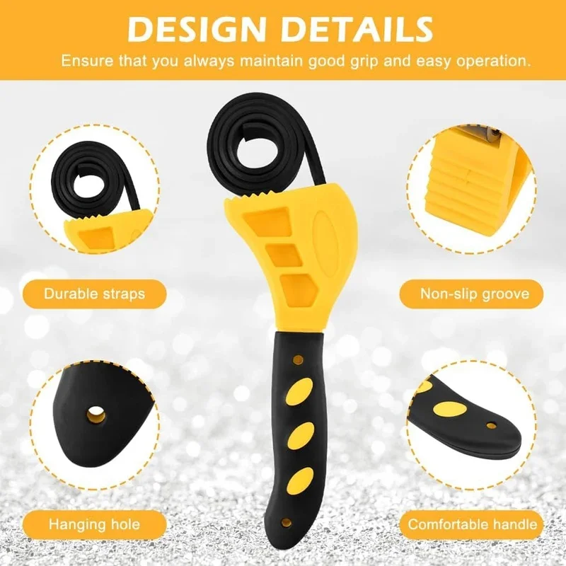 6 Inch Adjustable Strap Wrench – Rubber Strap Plumbing Wrench for Water & Oil Filters, Pipes, Plumbers Tool gallery 3