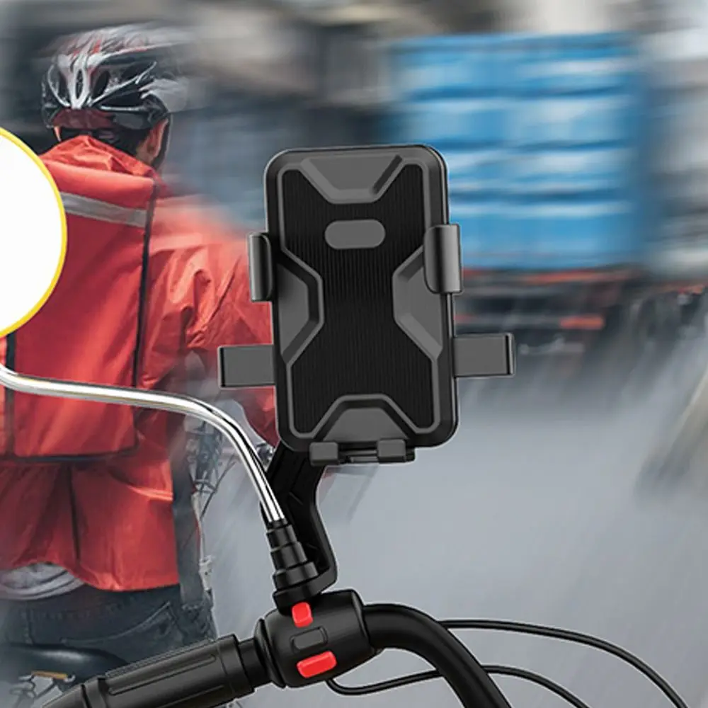 Waterproof Motorcycle Bike Phone Holder Shockproof Auto Lock Phone Bracket Rotatable Cycling Phone Stand