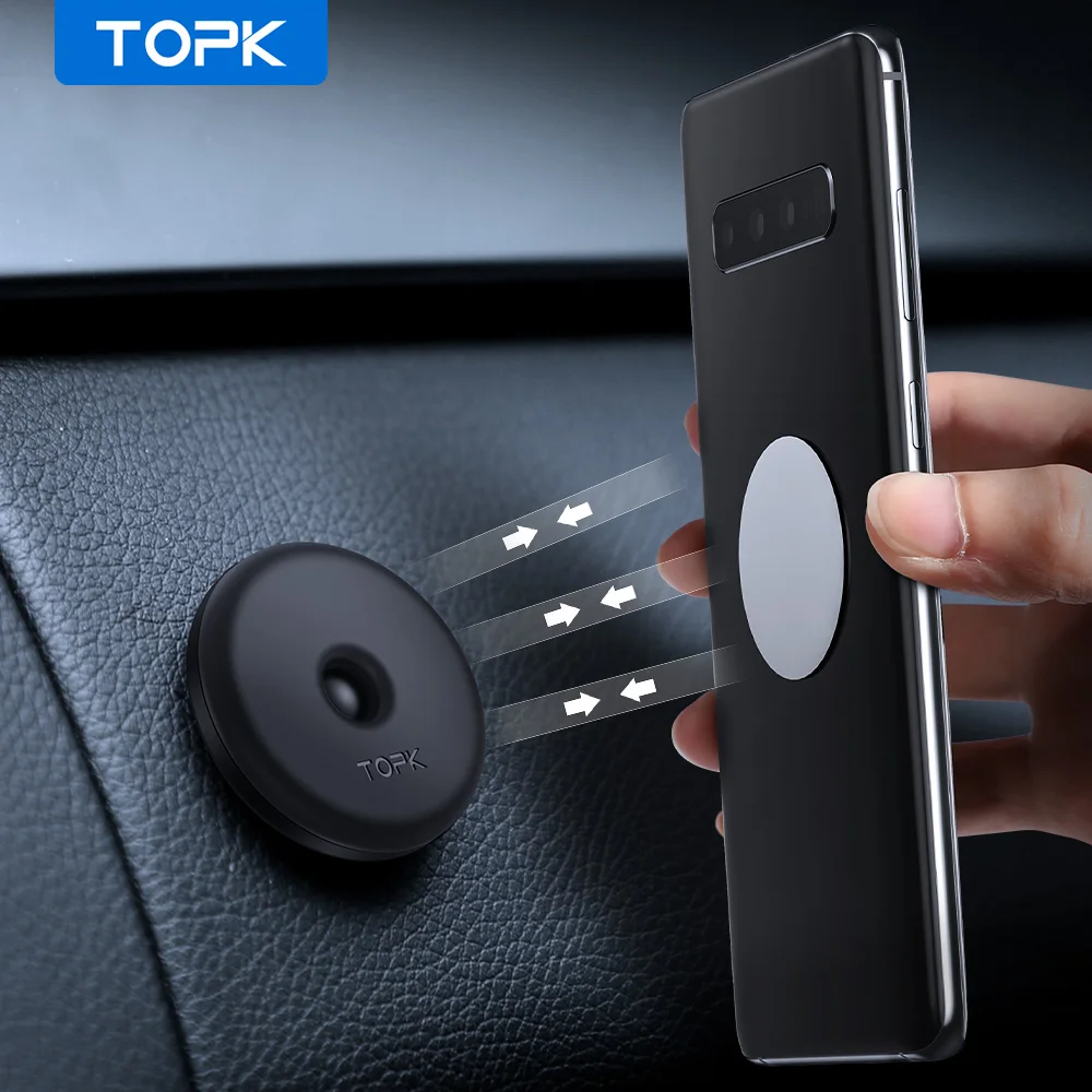 TOPK Magnetic Car Phone Holder for Dashboard Cell Phone Car Kits,  Magnet Cell Phone Mount for iPhone Samsung LG GPS Mini Tablet