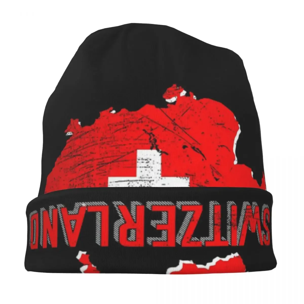 السويسري سويسرا العلم الدافئة محبوك قبعة الهيب هوب بونيه قبعة الخريف الشتاء في الهواء الطلق بيني القبعات للرجال النساء الكبار