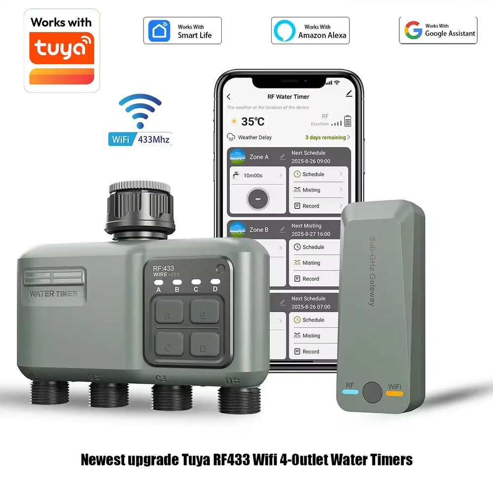 �y�Z�[�����zWiFi RF433�X�}�[�g�K�[�f���U���^�C�}�[ 4�� ���C���f�B���C�t�B���^�[�t�� �v���O�����\�Ȏ������R���g���[���[ (Tuya�Ή�)