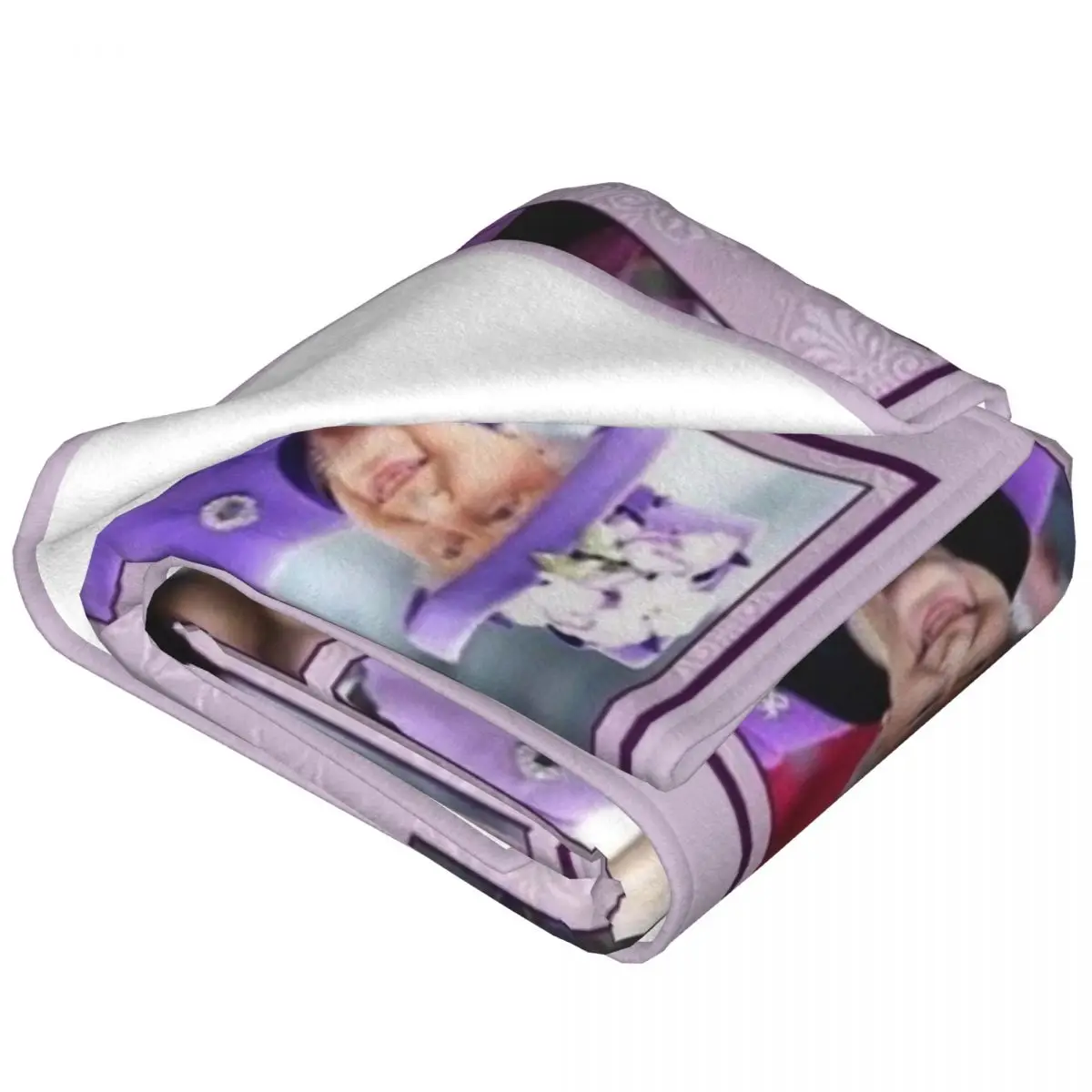 Soft Warm Blanket Travel Elizabeth II Throw Blanket Princess Purple Hats Flannel Bedspread Couch Chair Graphic Sofa Bed Cover