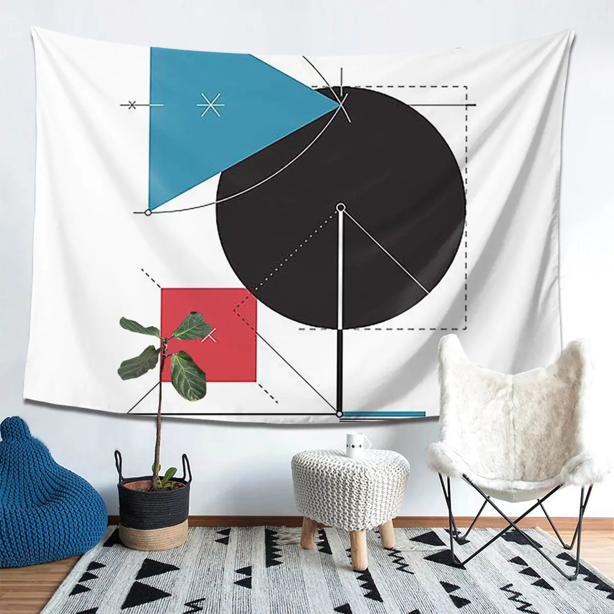 

Bauhaus#8 Tapestry Decor Art Aesthetic Tapestries for Living Room Bedroom Home Wall Cloth Wall Hanging