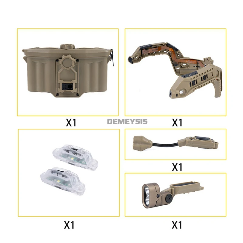 Rieles arco modular táctico para casco con batería y LED IR - Airsoft - imagen 2