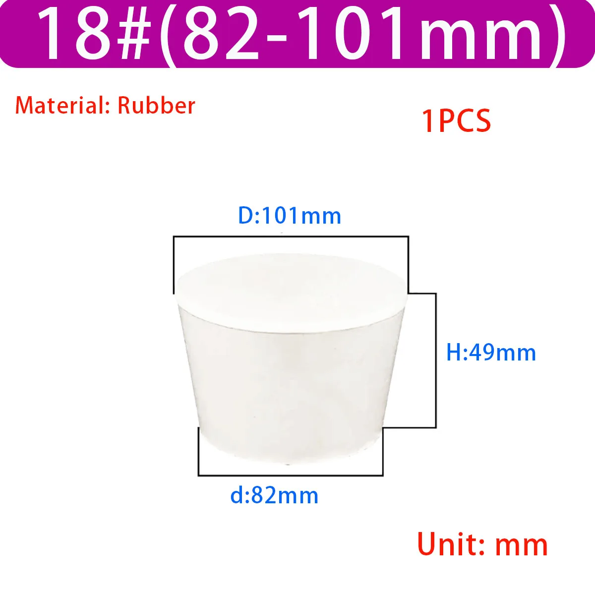 Elastic White Rubber Stopper, Tight Sealing Rubber Plug for Lab Glassware Water Pipe Floor Drain Closure