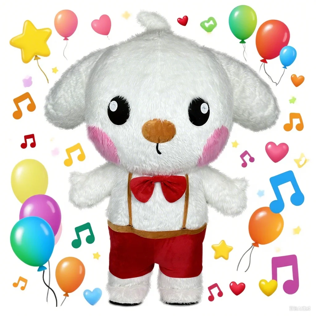 

White Dog Inflatable Plush Costume Mascot Parade Adult Character Cosplay Halloween Party Event Set