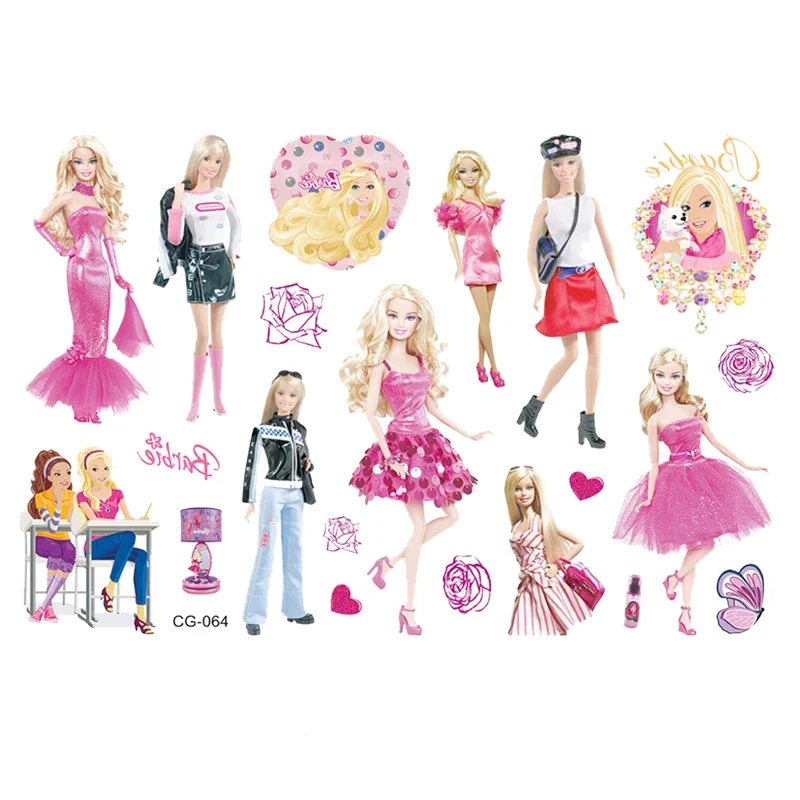 1PCS Fashion Barbie Cute Cartoon Tattoo Stickers Sweetheart Miniature Temporary Paste Toys for Girls Accessories Party Cosplay