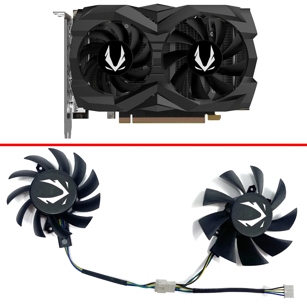 

NEW 2PCS Cooling Fan 75MM 65MM A72S2U GA82S2H DC12V 0.32A 4Pin For ZOTAC GAMING GeForce GTX 1660 SUPER 1660Ti Twin Fans