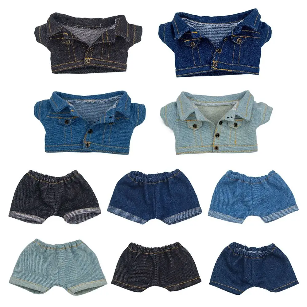 10CM Doll Clothes Fashion Tops Denim Jacket Casual Wears Jeans Pants For 1/12 Dolls Clothes Accessories Kids Toys