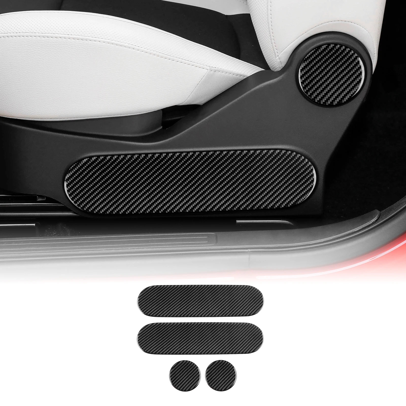 

Real Soft Carbon Fiber For Fiat 500 2008-2024 For Abarth 595/695 2012-2024 LHD RHD Car Seat Adjust Knob Decor Panel Trim Sticker