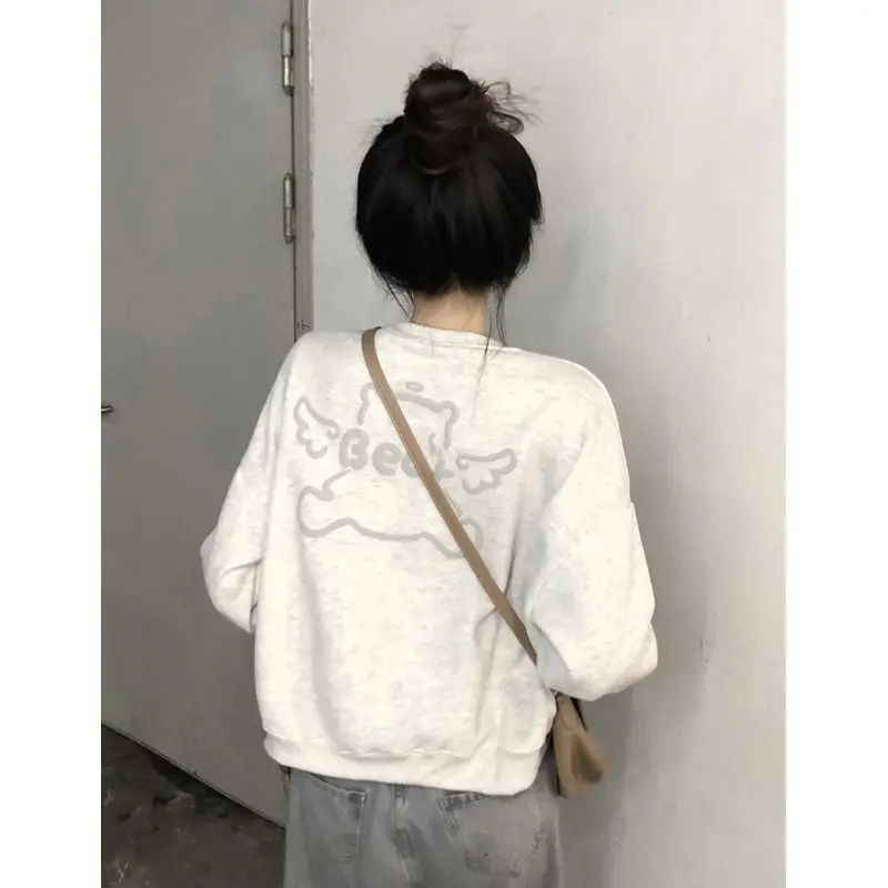 

Толстовки женские с животным принтом спортивная одежда с круглым вырезом в полоску с рукавами в стиле хип-хоп графическая круглая одежда больших размеров весенняя милая Y2K