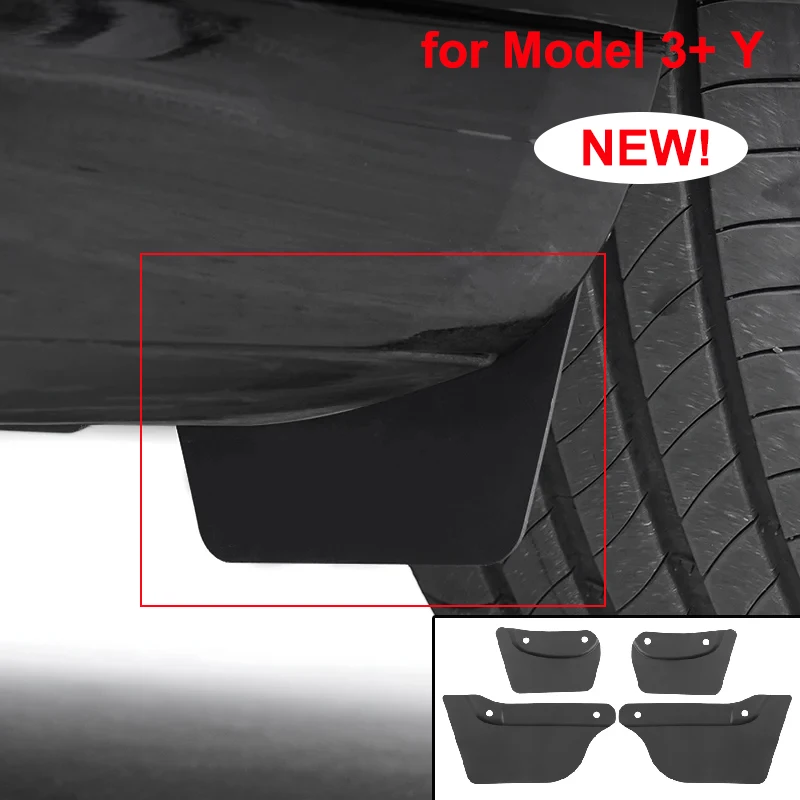 4PCS Mudguards For Tesla Model 3 Highland 2024 Model Y Invisible Wheel Mud Flaps Splash Guards MudFlaps Front Rear Fender New M3