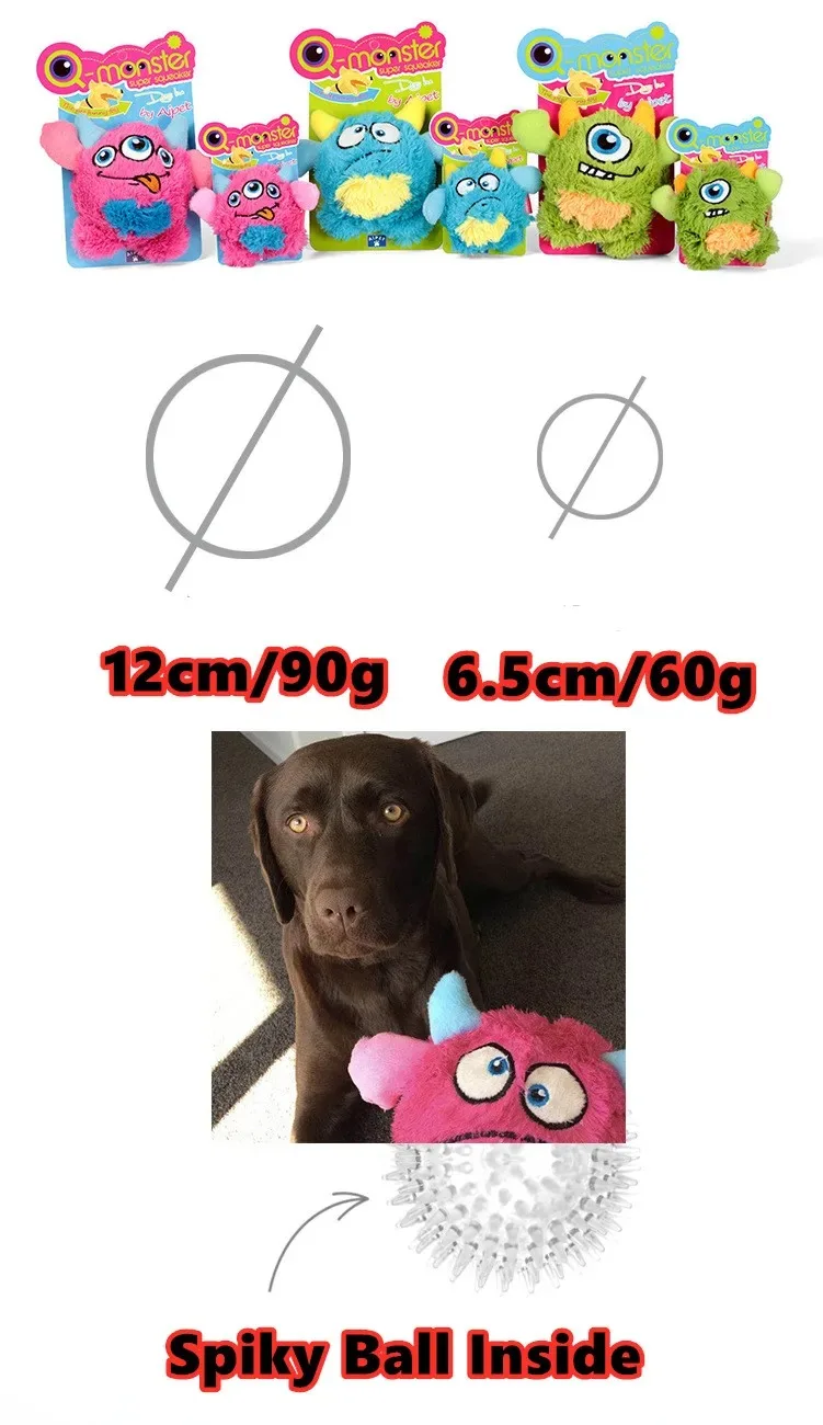 OUZEY Squeaker Dogs Balls Toy Bite Resistant Plush Toys For Small Dogs Interactive Chew Ball Toys Pets Training Accessories