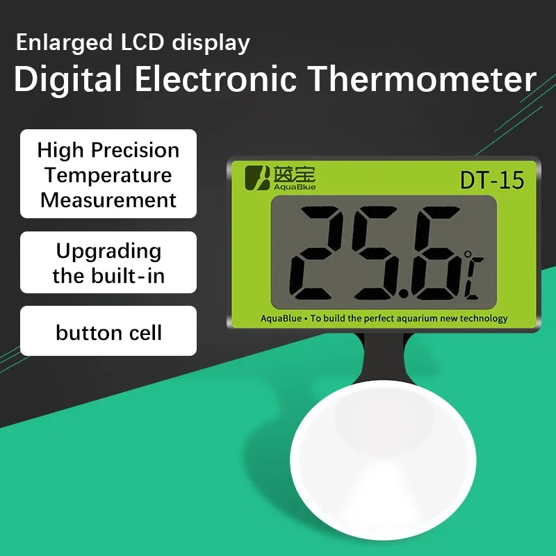 Fish Tank Electronic Digital Aquarium Thermometer LCD High-precision Temperature Measurement Instruments Powerful Suction Cups