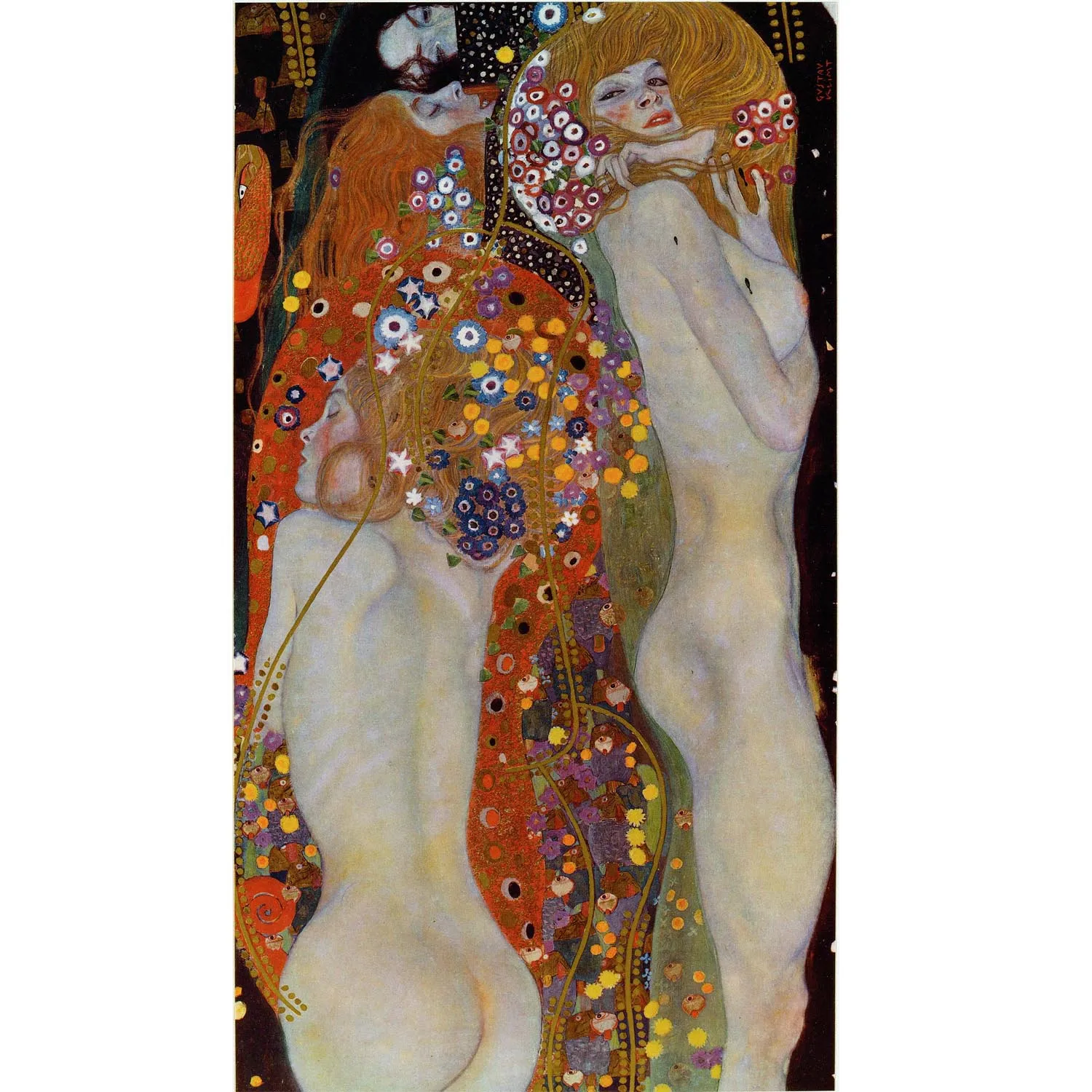 

Water Serpents II by Gustav Klimt,Hand painted famous oil painting reproduction,Modern decorative picture on canvas,wall art