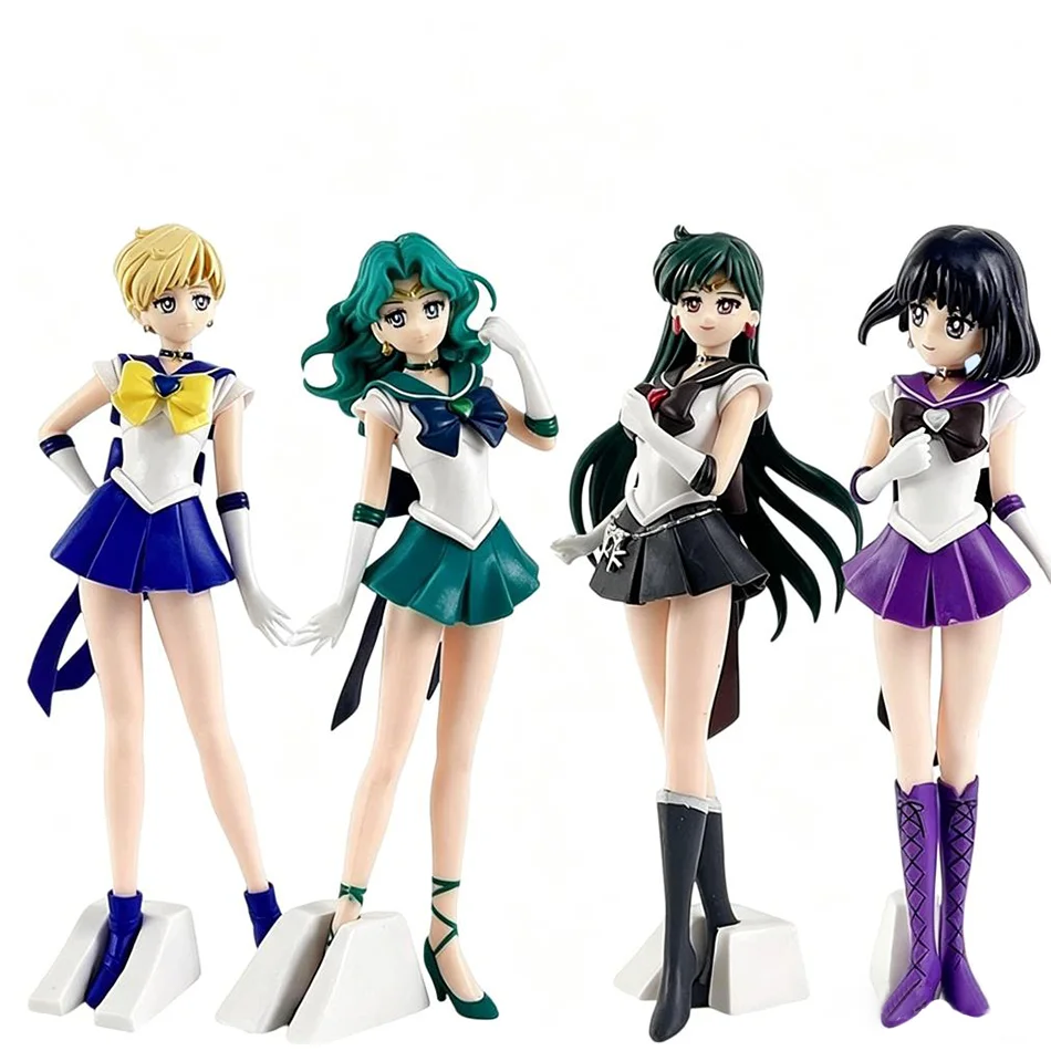 4 modelos de figuras de anime de Kaiou Michiru, versión GLITTER&GLAMOURS, modelo de juguete de Tomoe Hotaru, regalo, figura de acción de Tenoh Haruka.