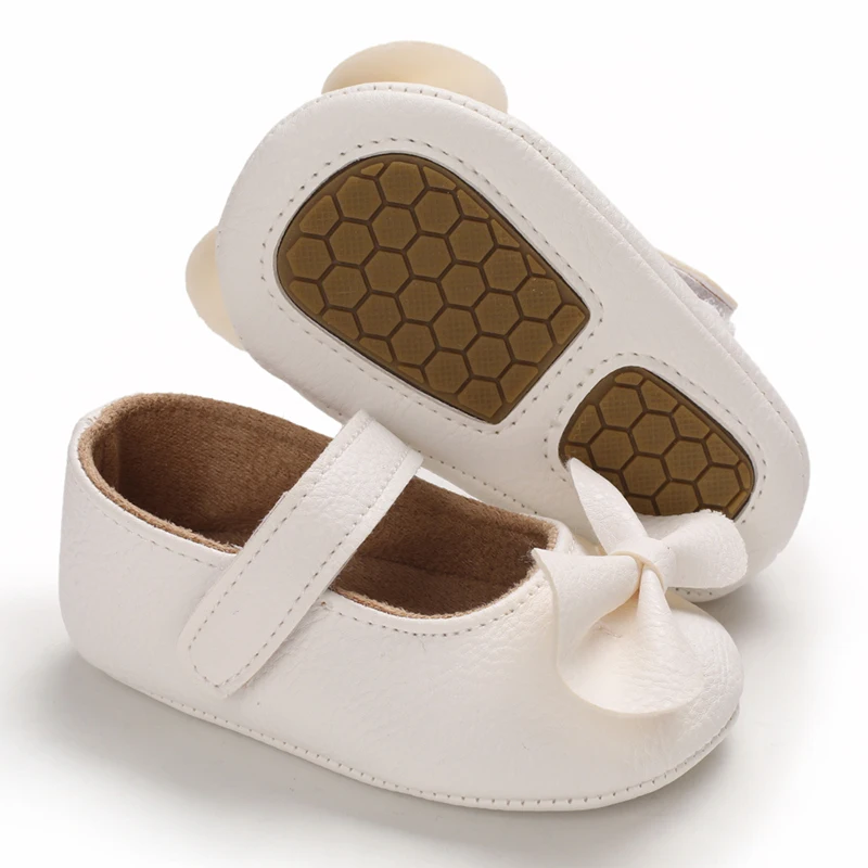 Princess style baby spring and autumn cute bow shoes, newborn casual walking shoes 0-18 months old