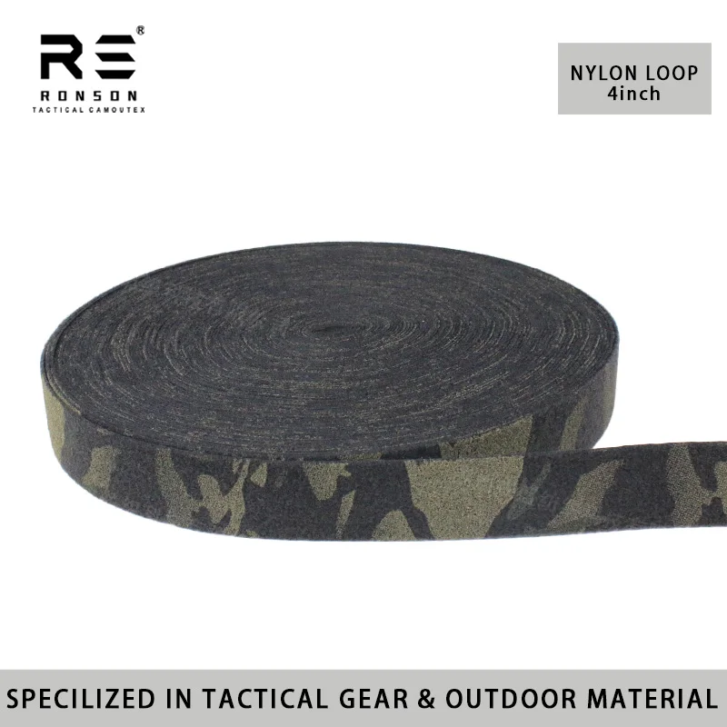 

MC Black Camouflage Printed Nylon Loop Width 25/38/50/100/150mm Nylon Loop Fastener Strap Durable for Tactical gear and outdoor