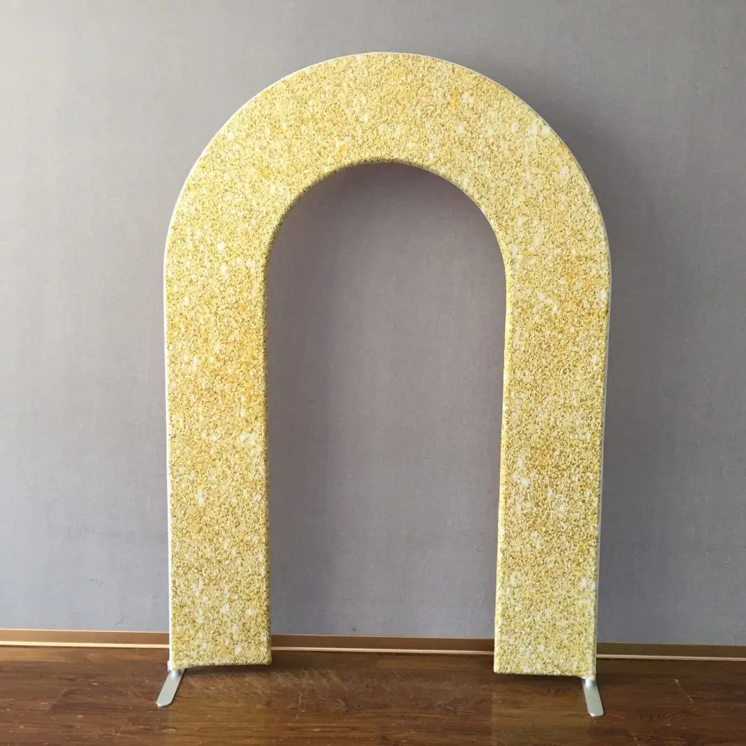 5x7ft Gold Glitter Solid Color Hollow Out Open Space Arch Backdrop Cover Kids Newborn Baby Shower 1st Birthday Party Backgrounds