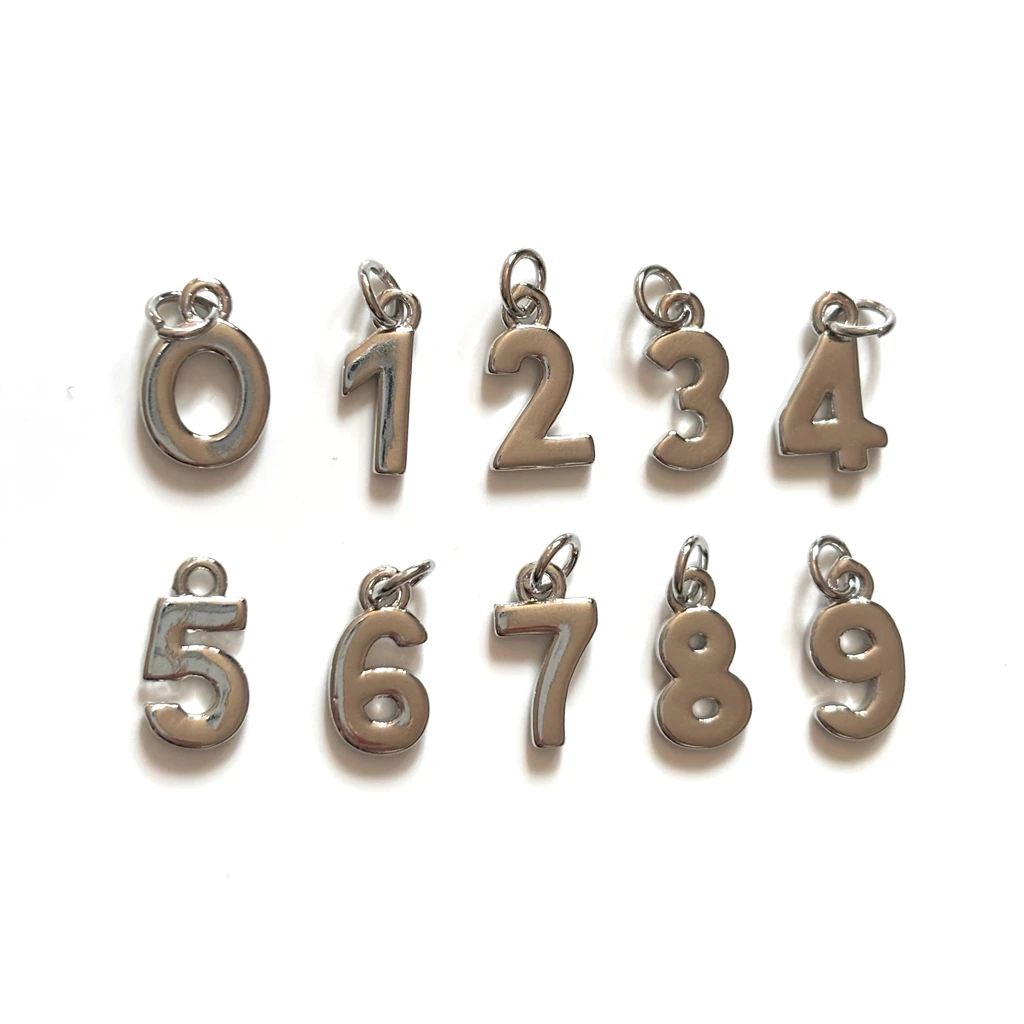 HOT 20pcs Metal 0-9 Digital Copper Number Charms Pendants DIY Jewelry Accessories Handmade Craft