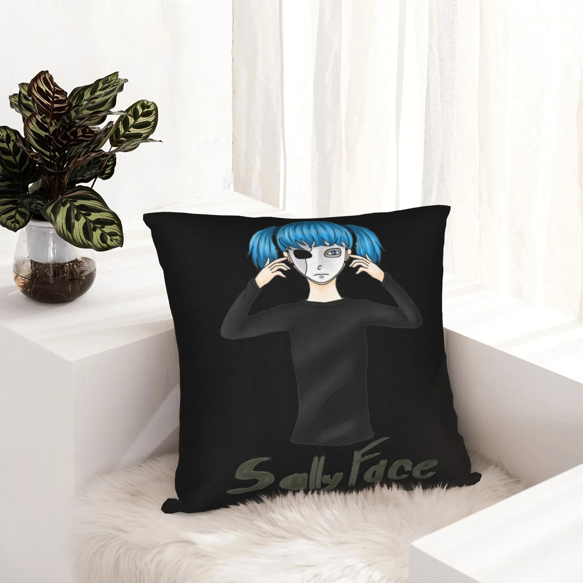Sally Face Game Pillowcase Printing Polyester Cushion Cover Gift Sal Larry Johnson Game Throw Pillow Case Cover Bedroom 18''