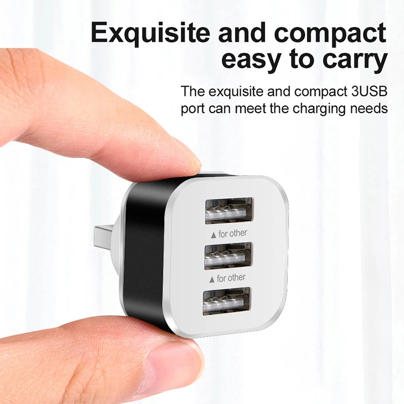 Extensor de carregamento USB para carro, divisor USB estendido de 3 portas com luz indicadora, Plug and Play, 3 em 1, Smart Phones Hubs, 2.0