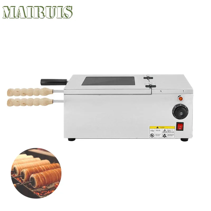 Commercial Ice Cream Cone Chimney Cake Oven Electric Kurtos Kalacs Machine Hungary Chimney Bread Roll Baking Machine