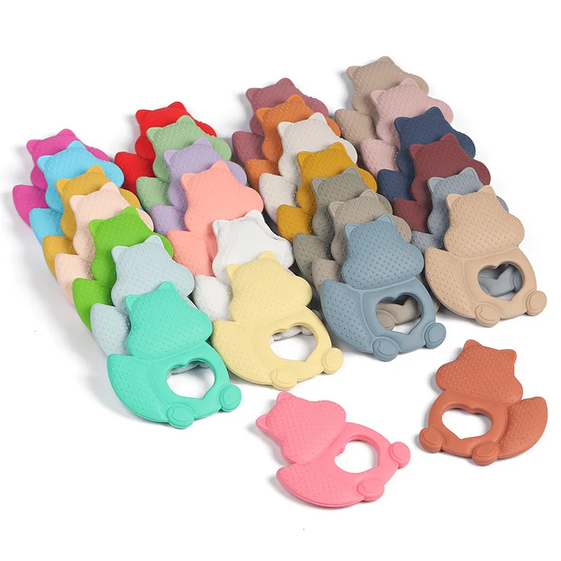 

1PC Squirrel Silicone Baby Teether Anxiety Teething Toys 0 12 Months Chew Beads Sensory Gum Relief Soother