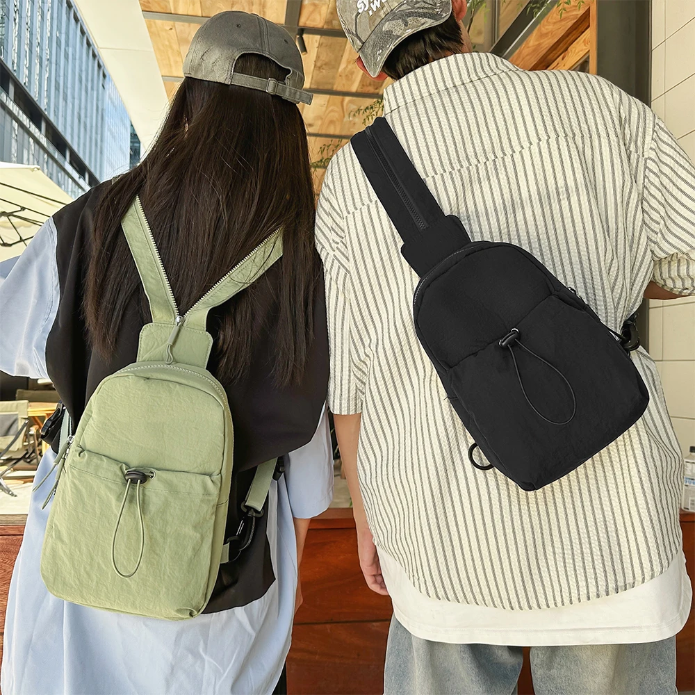 

Chest Bag 2025 New Summer Drawstring Small Backpack Crossbody Bag Casual Shopping Versatile Mobile Phone Bag