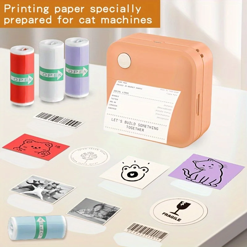 10/20 Rolls Thermal Sticker Paper Combo - Color & White Self-Adhesive Labels for Mini/Pocket Printers Photo/Notes/Study Labels