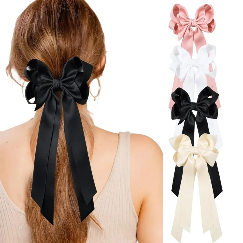 

Bow Hair Pin Girls Hair Clips Sweet Fashion Ribbon Baby HairClips Long Tail Bow Hairclip