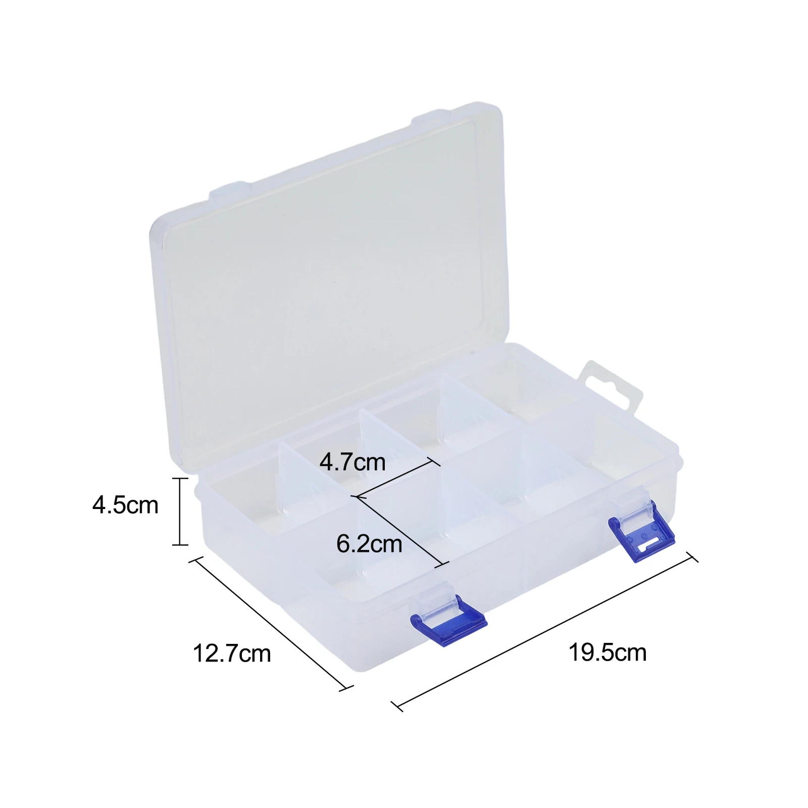 Lightweight Plastic Parts Box with Secure-Closing Lid and Modular Grid Design for Organizing Craft Supplies Hardware and Tackle