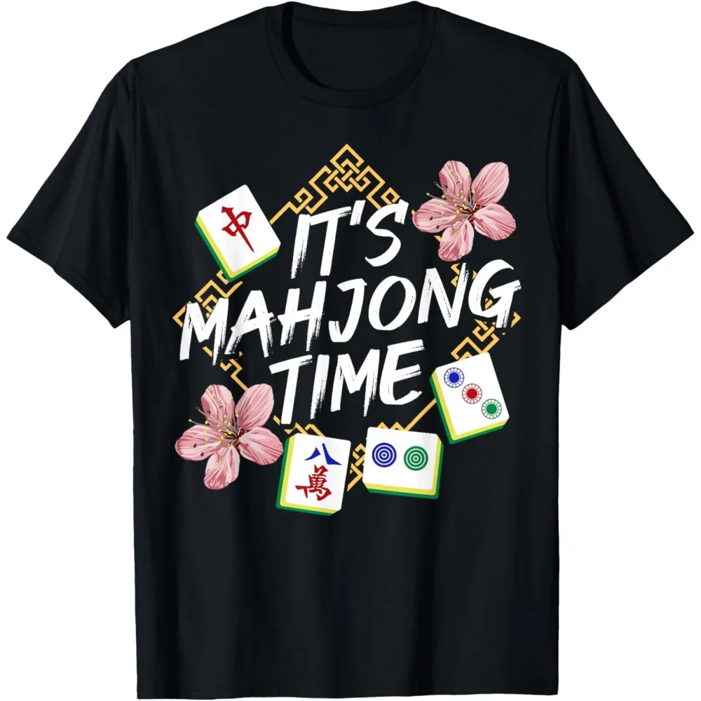 Chinese Mahjong T-Shirt Vintage Asian Game Tee Mah Jongg Player Gift Casual Cotton Apparel Funny Graphic Tops Women Clothing