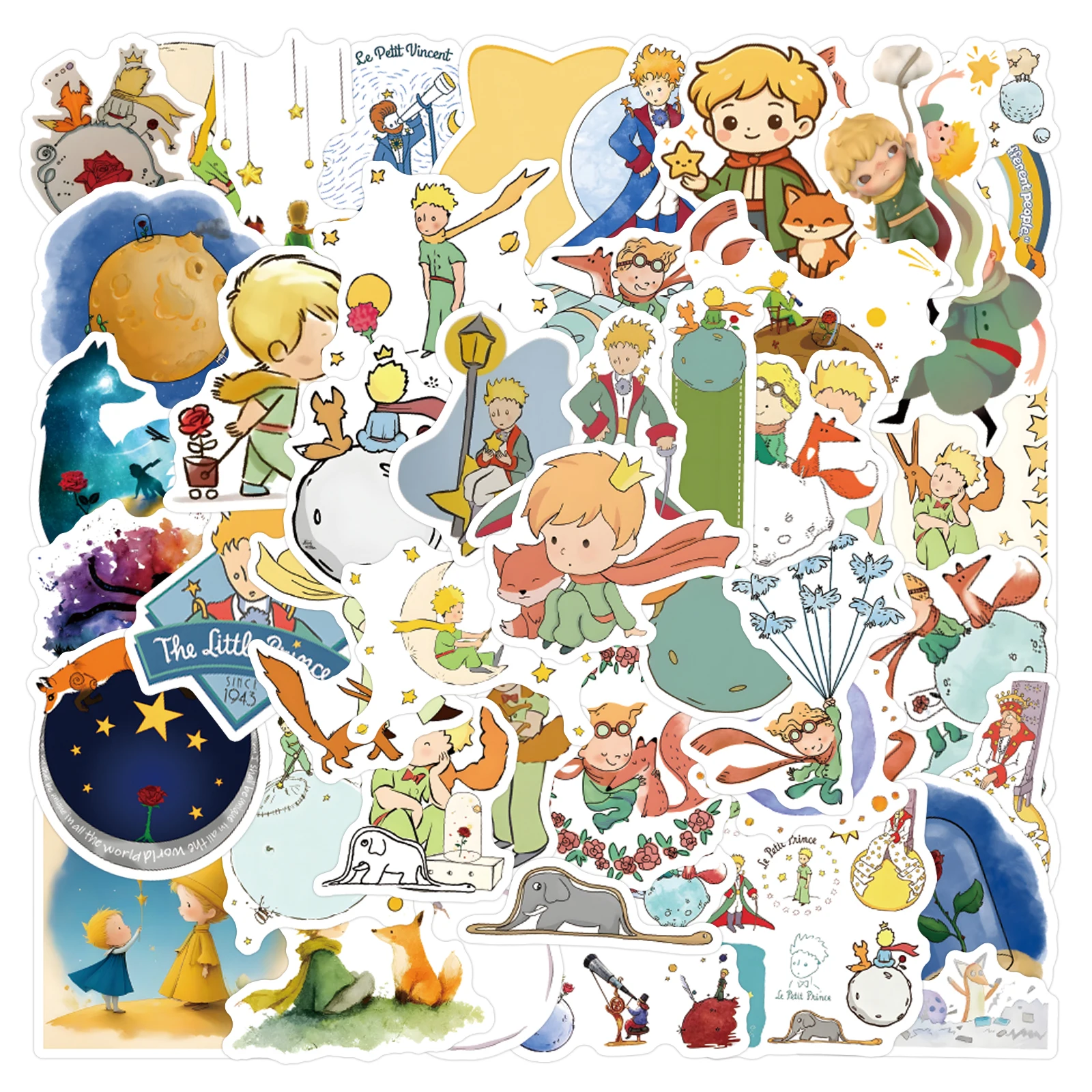 56 Stück Cartoon-Prinz-Aufkleber, ästhetische Belohnungs- und Heilungs-Sticker für Laptop, Scrapbook, Gepäck, Gitarre, Helm, DIY-Vinyl-Aufkleber
